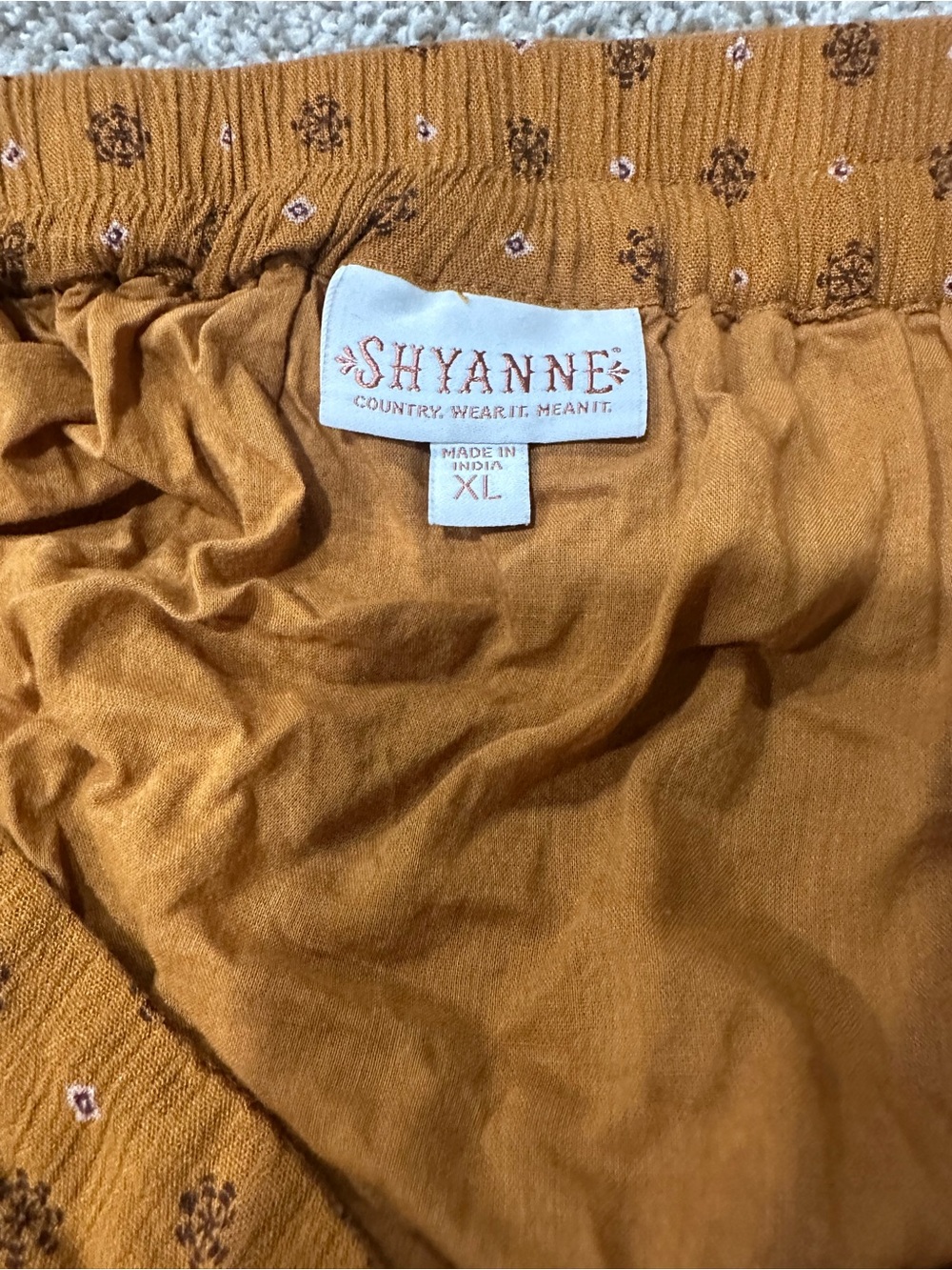 SHYANNE Western Women's Cognac Hi-Low Ruffled Maxi Skirt XL Country - Picture 5 of 5